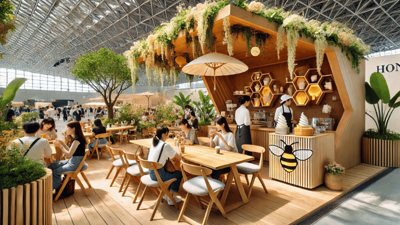 神戸養蜂場カフェ 万博に初出店!西ゲートで味わえるはちみつの楽園