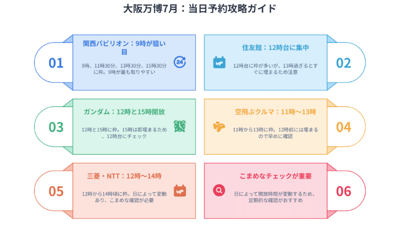 人気パビリオンの最新当日予約傾向